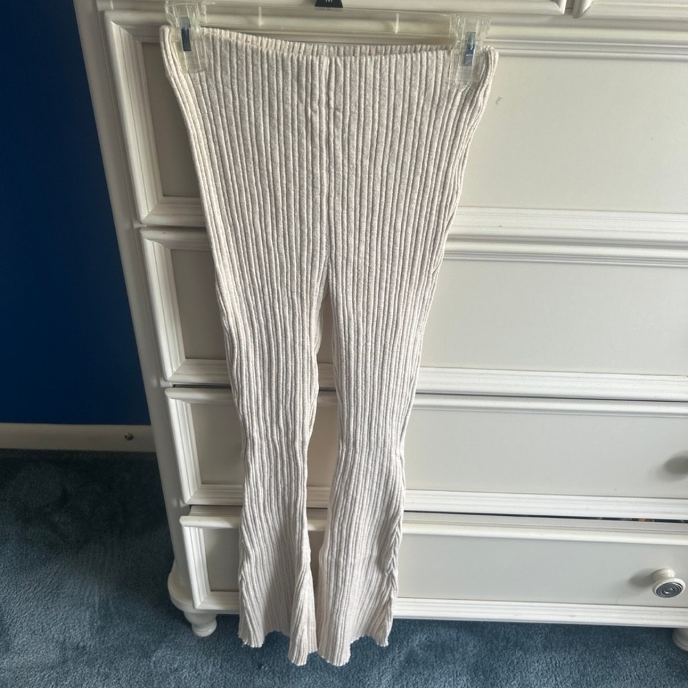 Urban Outfitters Cream Ribbed Pants